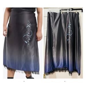 Hot Topic Juniors Plus 3X Studio Ghibli Spirited Away Haku Midi Slip Skirt New